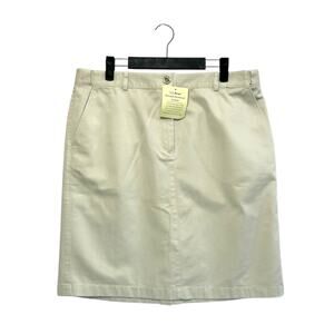 L.L. Bean Knee Length Pencil Skirt Vintage NWT Women's Sz 14 Beige Timeless
